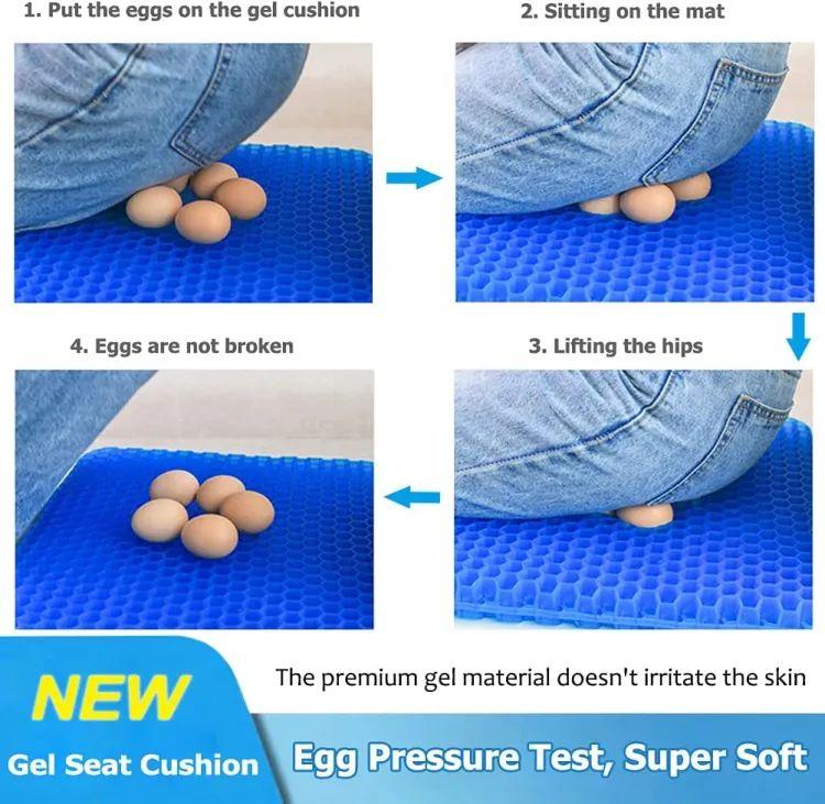 Egg Sitter Gel Seat Cushion – Double Thick Orthopedic Chair Pad for Pressure Relief
