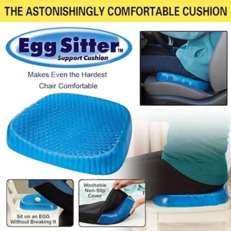 Egg Sitter Gel Seat Cushion – Double Thick Orthopedic Chair Pad for Pressure Relief