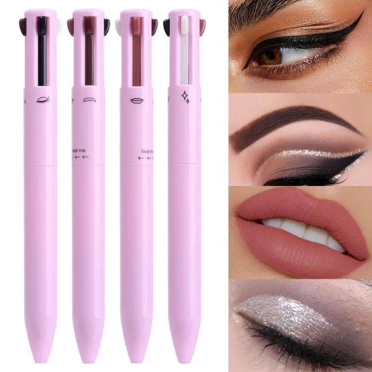 4 in 1 Waterproof Makeup Pen for Eyebrow, Lip & Highlighter