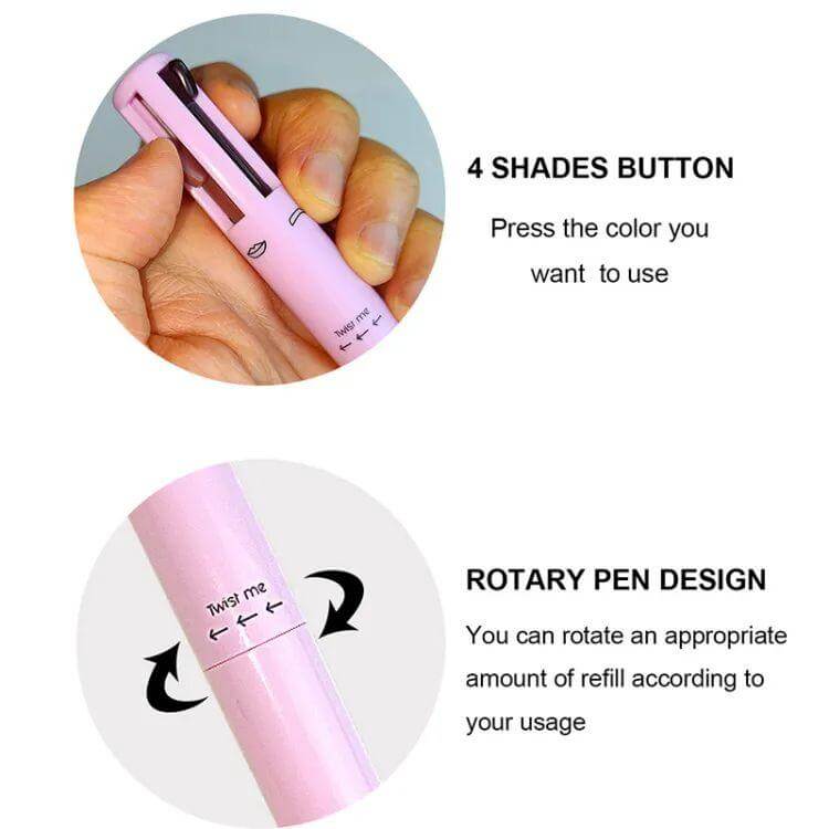 4 in 1 Waterproof Makeup Pen for Eyebrow, Lip & Highlighter