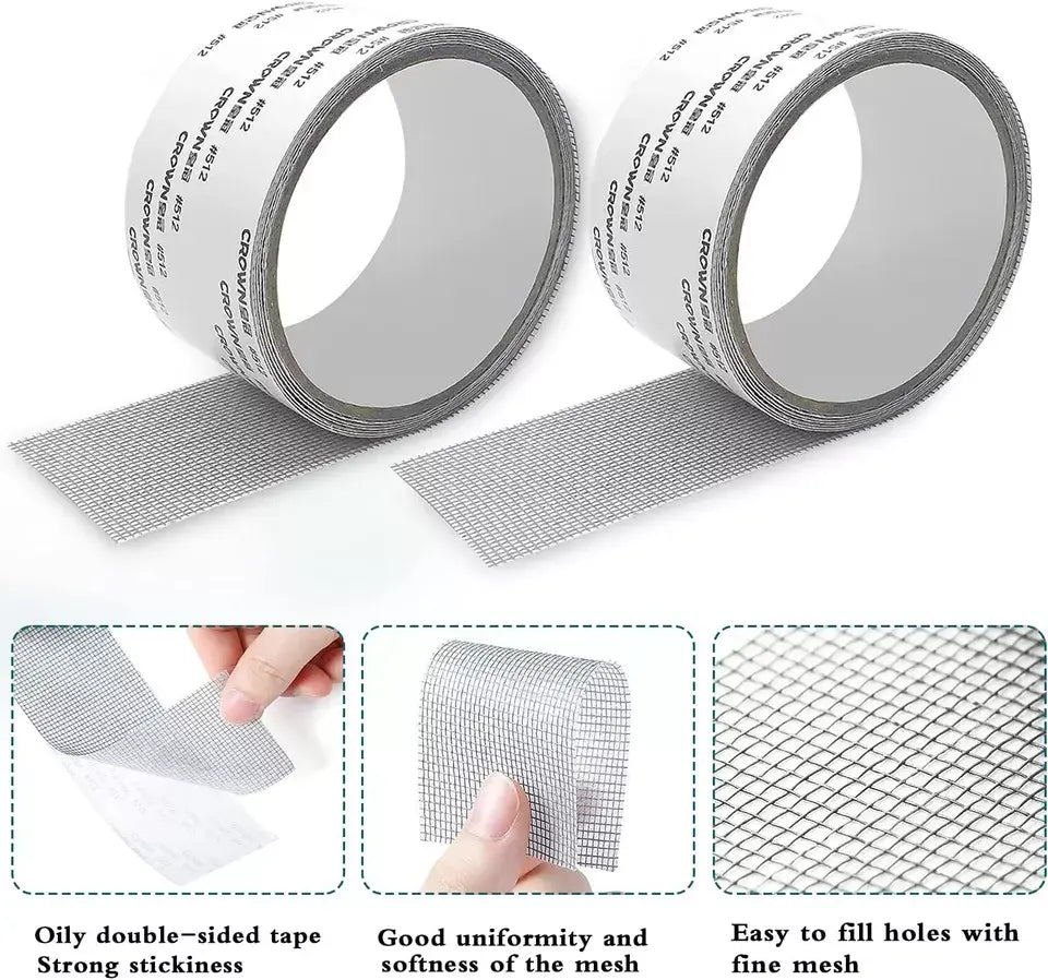 Window Screen Repair Mesh Tape Roll 2M – Strong Anti-Insect Patch for Easy Fix