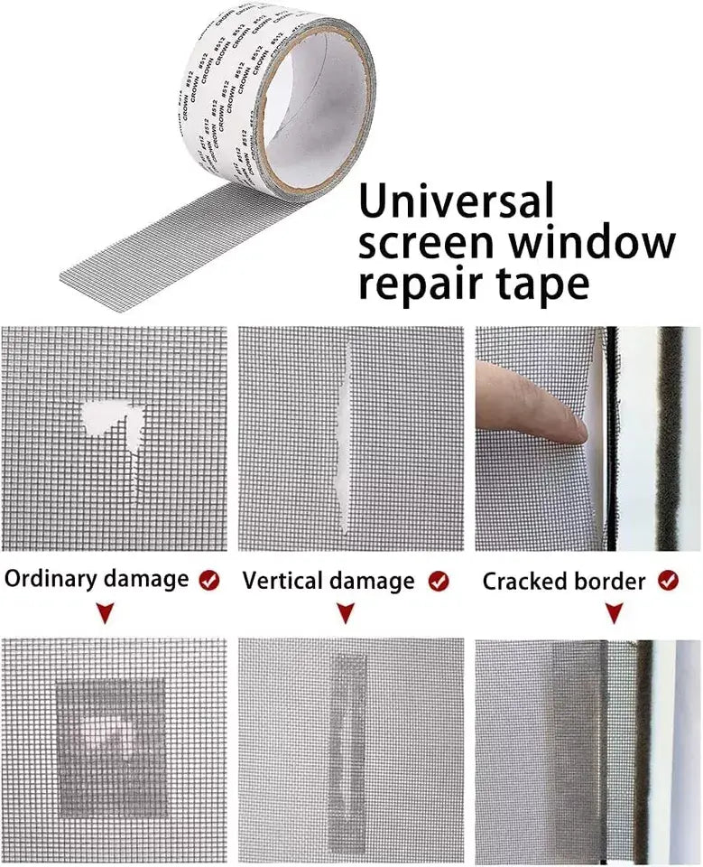 Window Screen Repair Mesh Tape Roll 2M – Strong Anti-Insect Patch for Easy Fix
