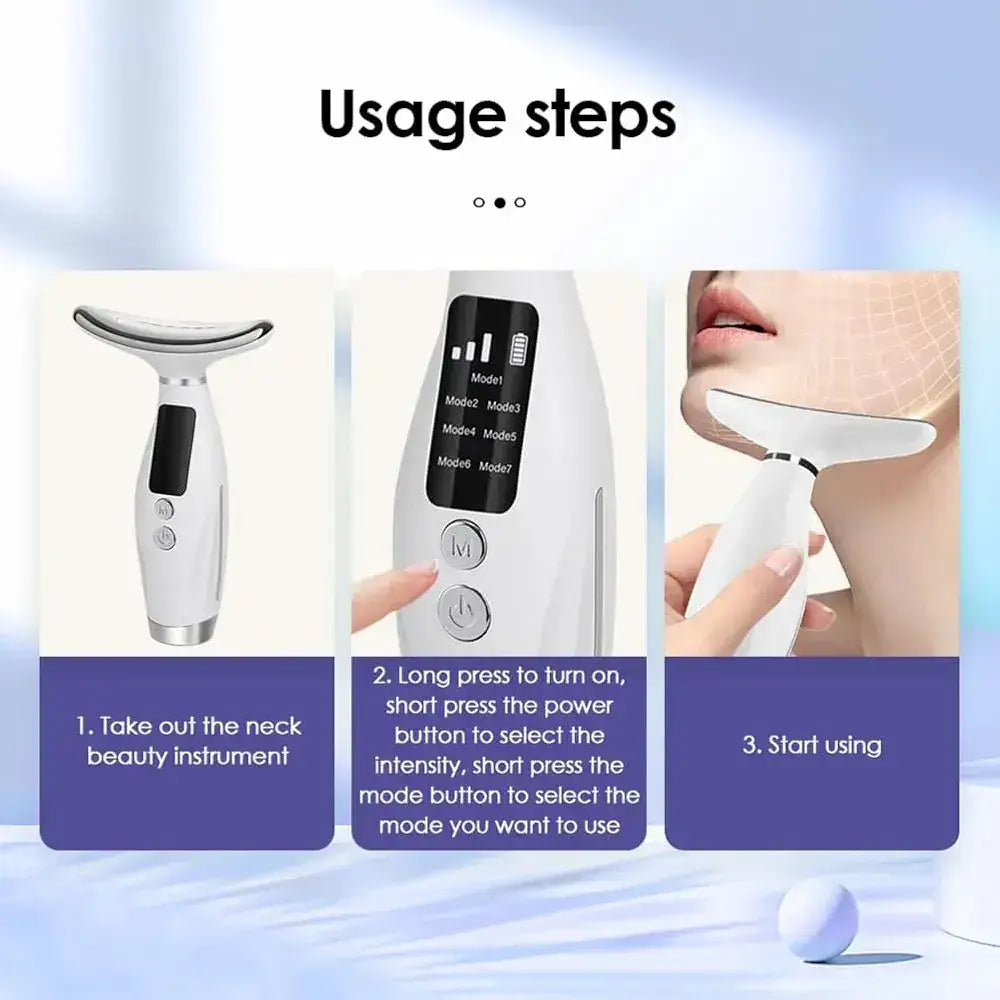 LED Face Lifting Machine – 7 Color Neck & Face Massager with 7 Modes & 3 Levels