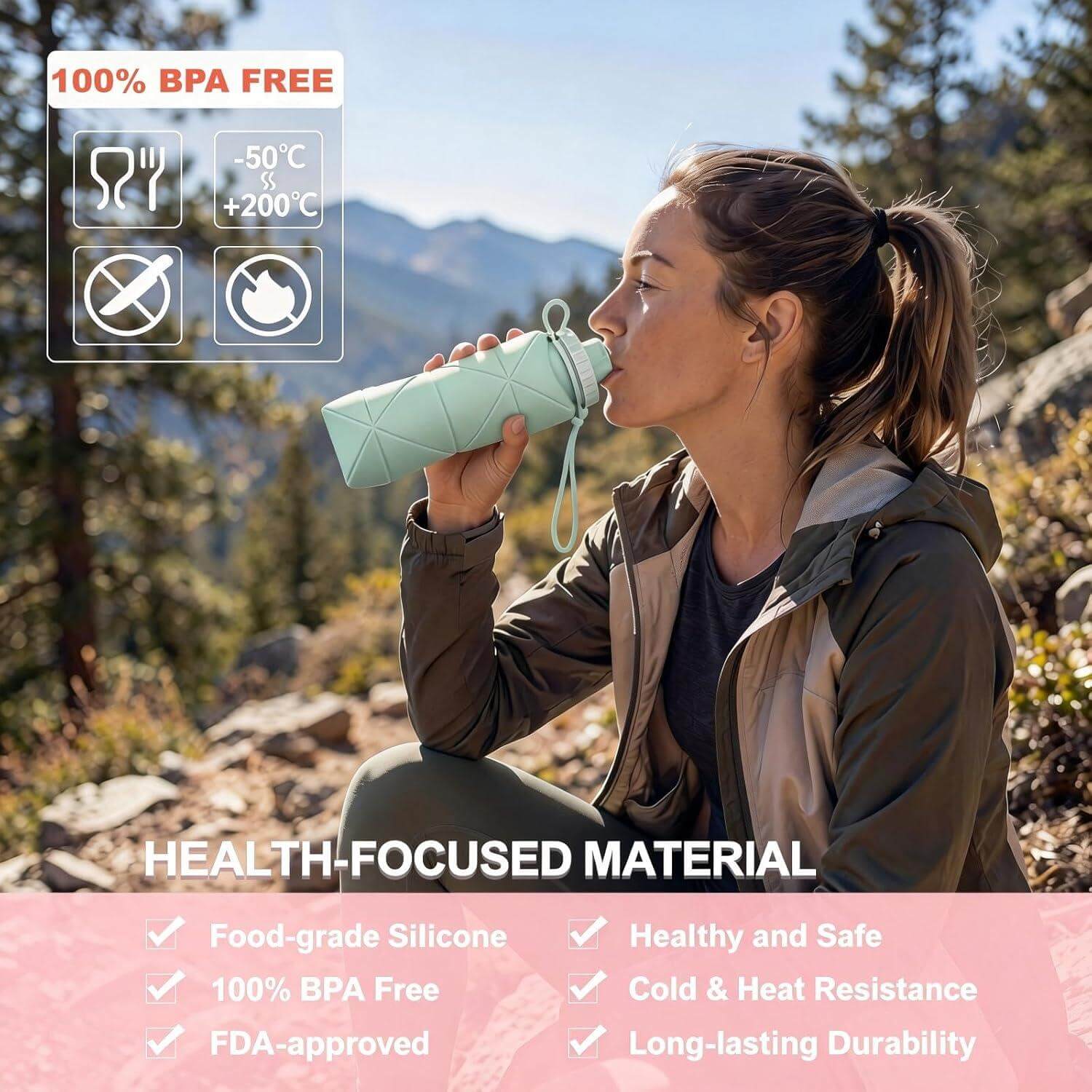 Foldable Water Bottle – Lightweight & Leakproof for Travel & Hiking
