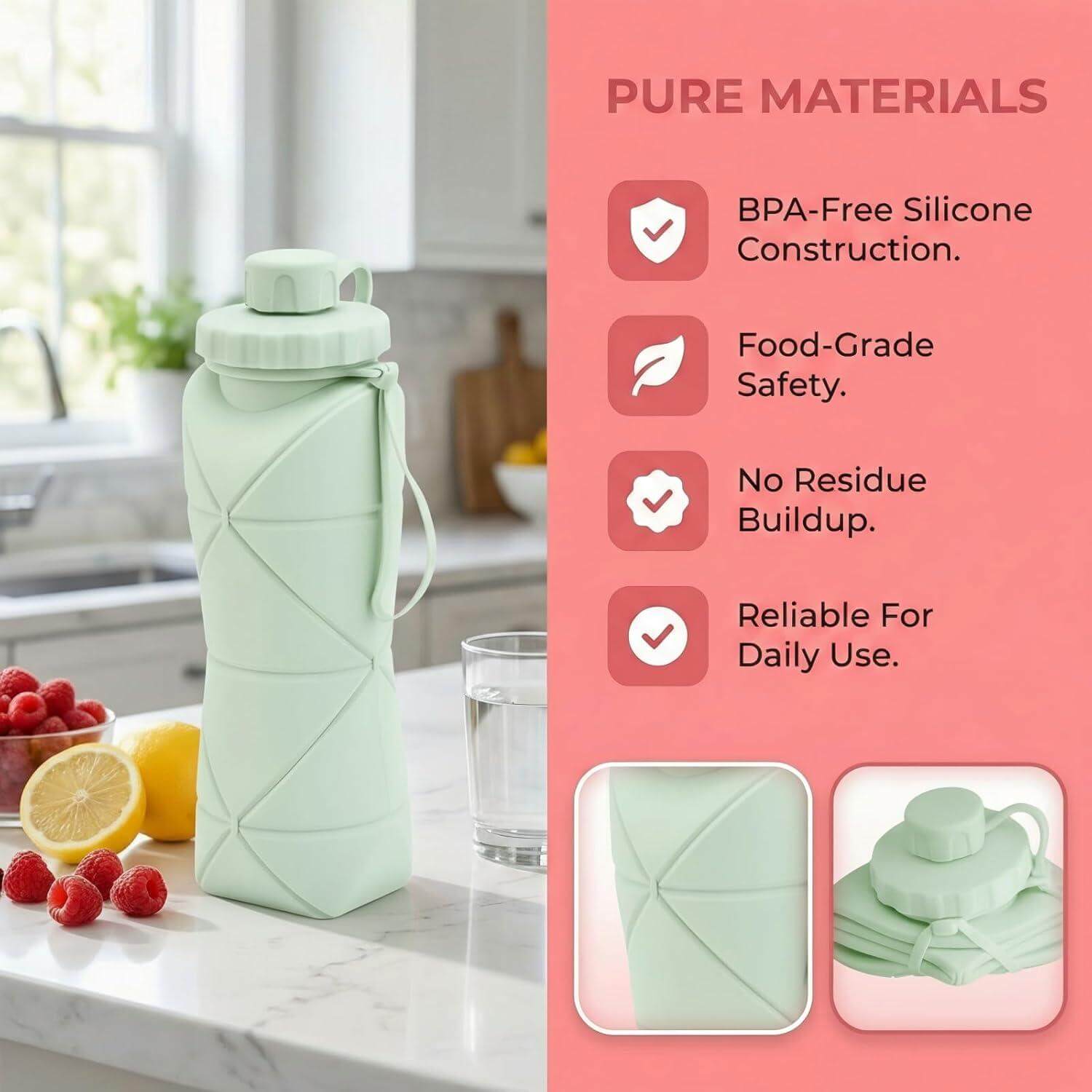 Foldable Water Bottle – Lightweight & Leakproof for Travel & Hiking