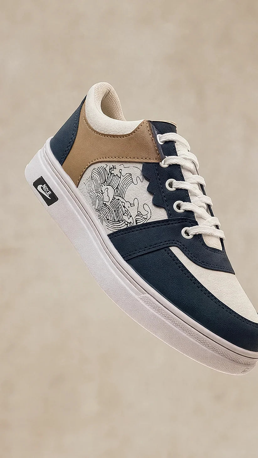 Urban Wave Premium Casual Sneakers – Green/Brown | Men's Shoes