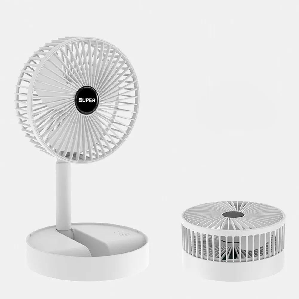 Rechargeable Folding Telescopic Fan 3 Speed USB Portable Floor & Desktop Fan