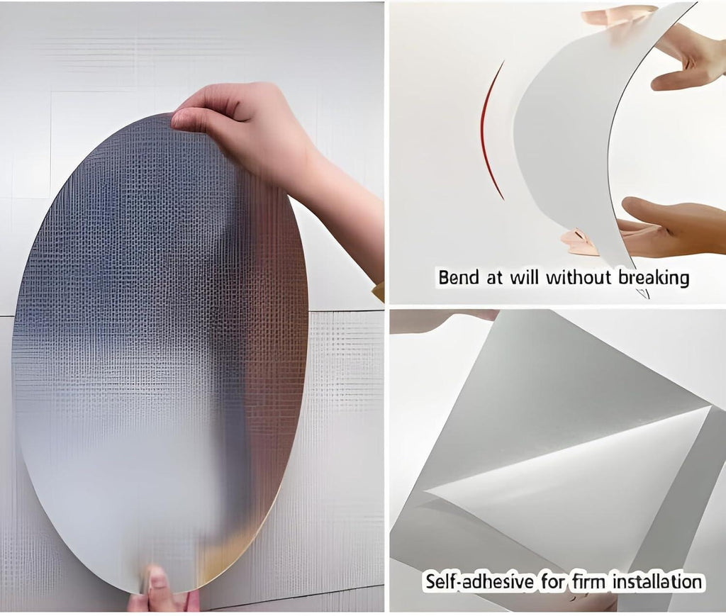 Oval Mirror Wall Sticker – Stylish 11 Inch DIY Home Decor