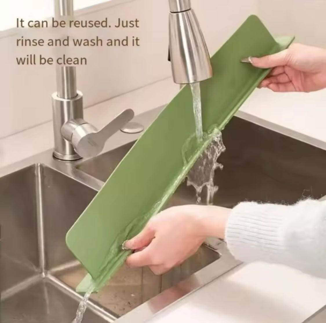 Silicone Kitchen Sink Splash Guard – Anti Water Splash Baffle for Sink Protection