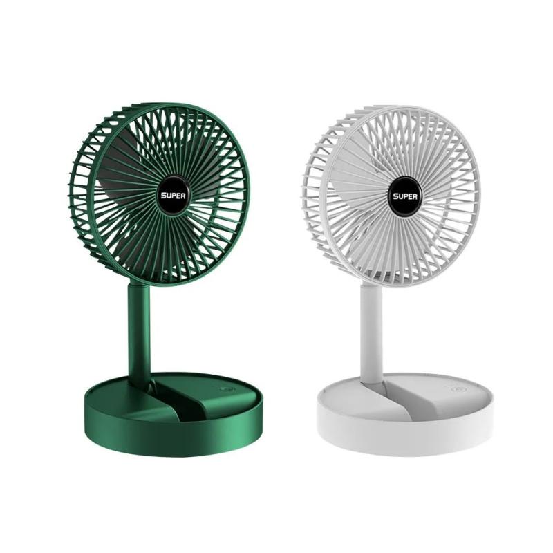 Rechargeable Folding Telescopic Fan 3 Speed USB Portable Floor & Desktop Fan