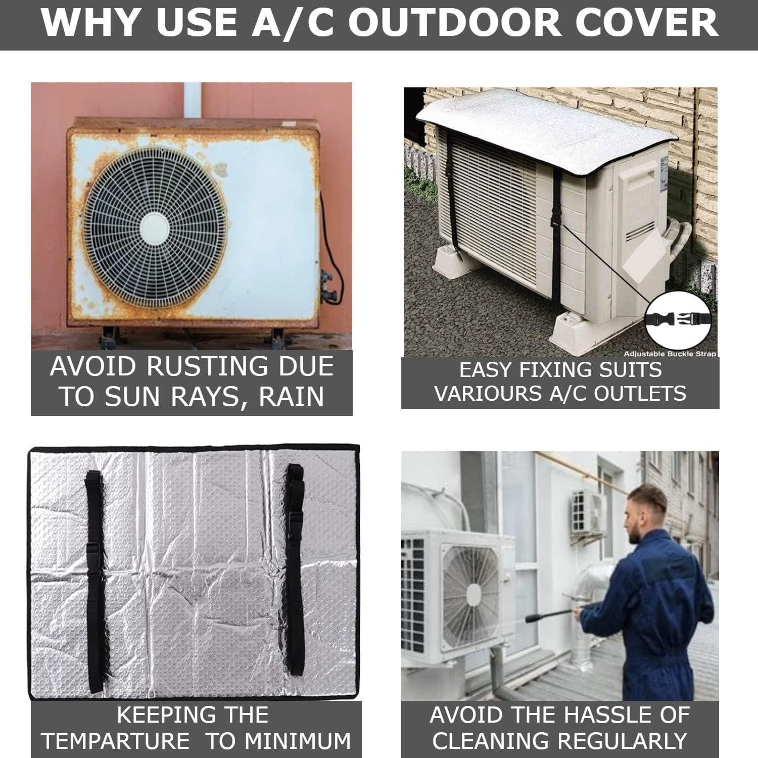 AC Outdoor Unit Cover – Heat Insulation Sun Shade Protector Dustproof & Waterproof