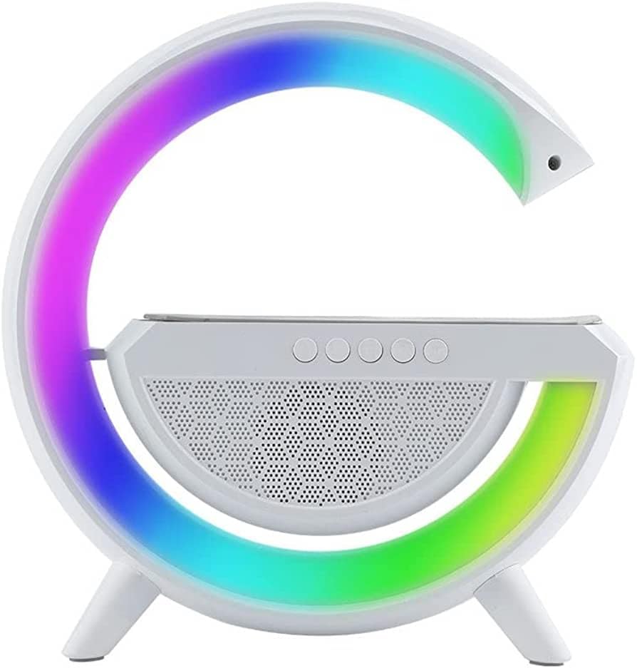 G Lamp Smart Bluetooth Speaker with Wireless Fast Charging & RGB LED Desk Light