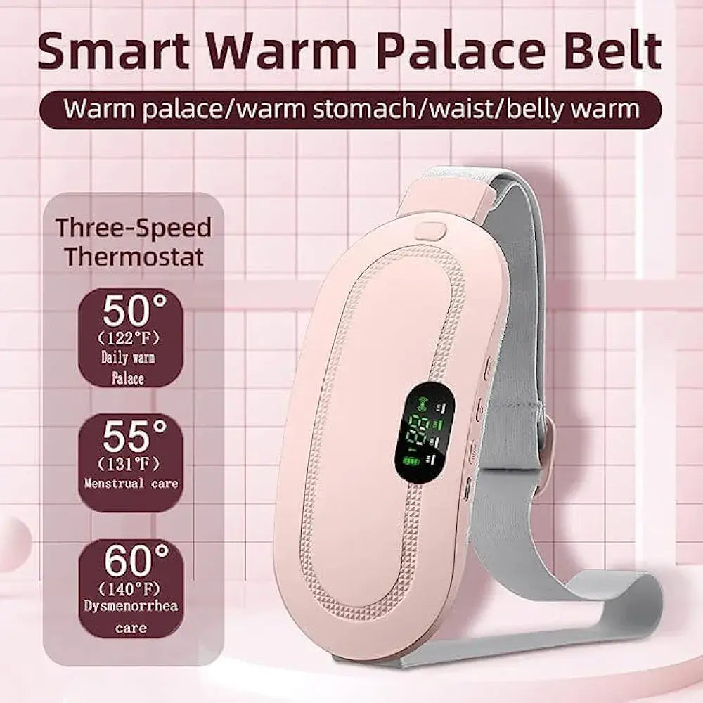 3 in 1 Electric Period Cramp Relief Belt with Heat & Vibration – Instant Pain Relief Massager