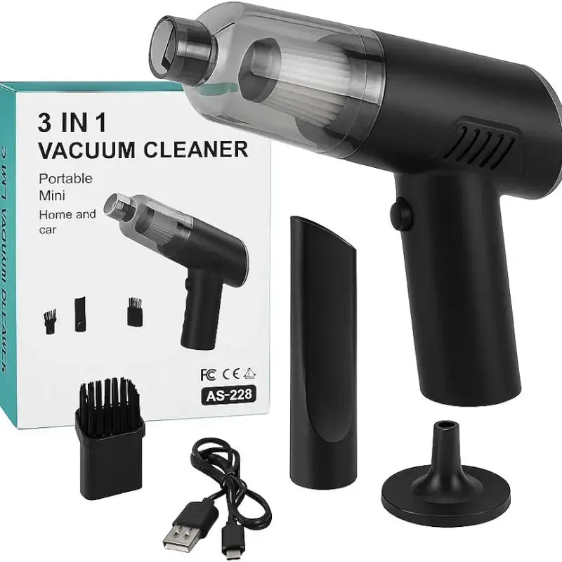 3 in 1 Portable Car Vacuum Cleaner – Wireless Handheld Cleaner for Car & Home