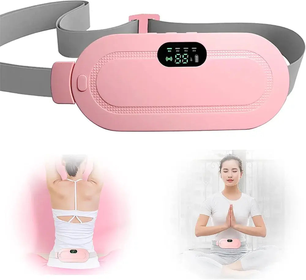 3 in 1 Electric Period Cramp Relief Belt with Heat & Vibration – Instant Pain Relief Massager