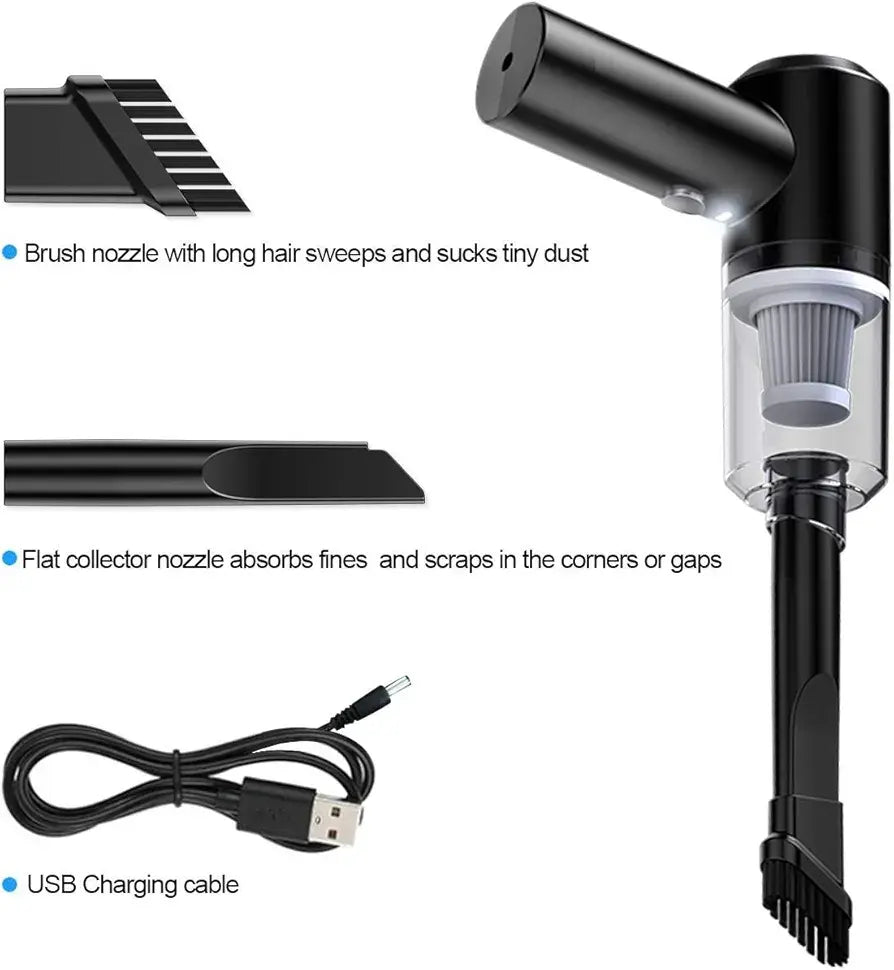3 in 1 Portable Car Vacuum Cleaner – Wireless Handheld Cleaner for Car & Home