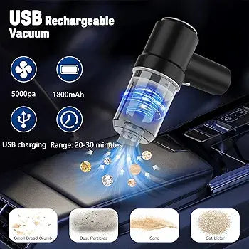 3 in 1 Portable Car Vacuum Cleaner – Wireless Handheld Cleaner for Car & Home