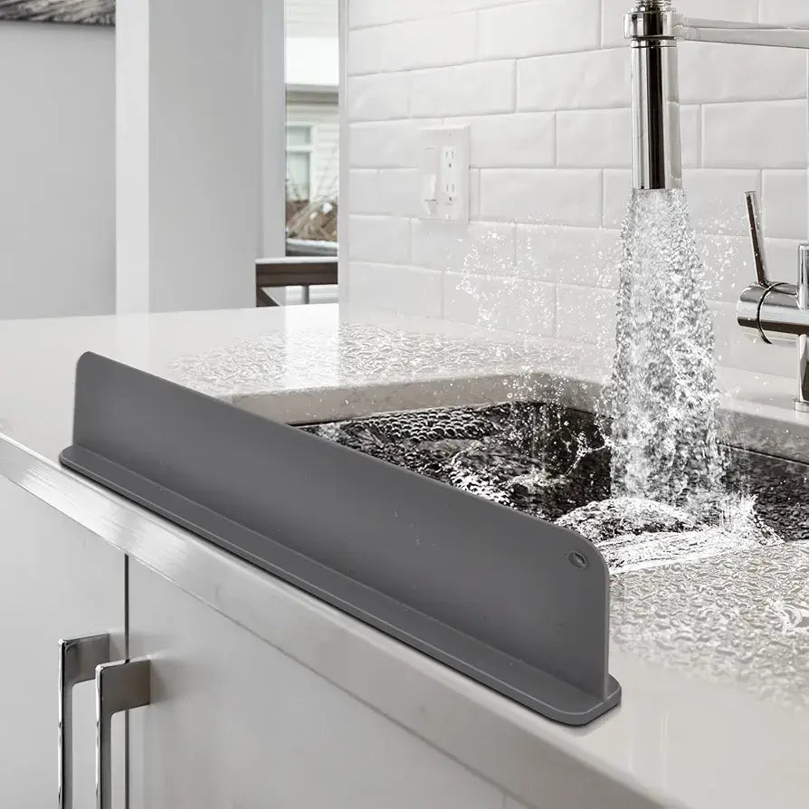 Silicone Kitchen Sink Splash Guard – Anti Water Splash Baffle for Sink Protection