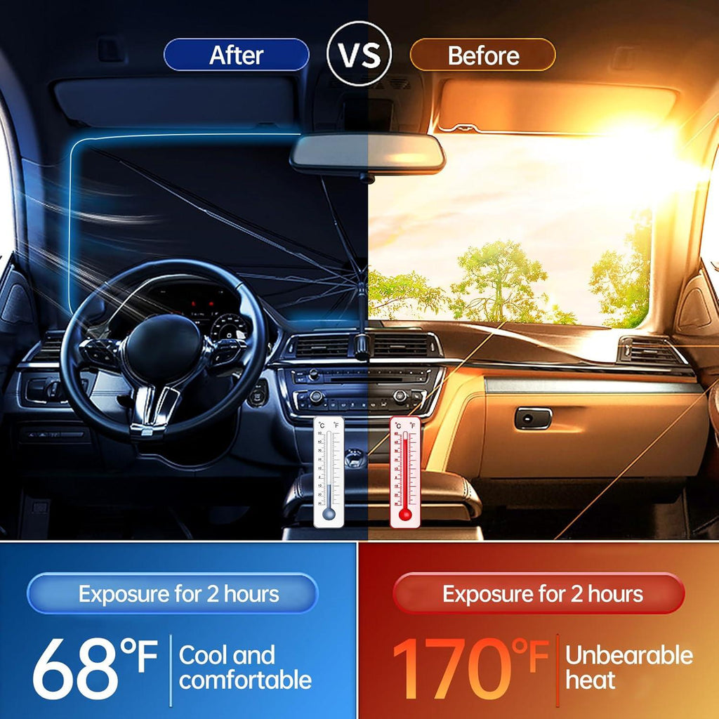 Car Sun Shade Umbrella Foldable Windshield UV Protection Heat Block Cover