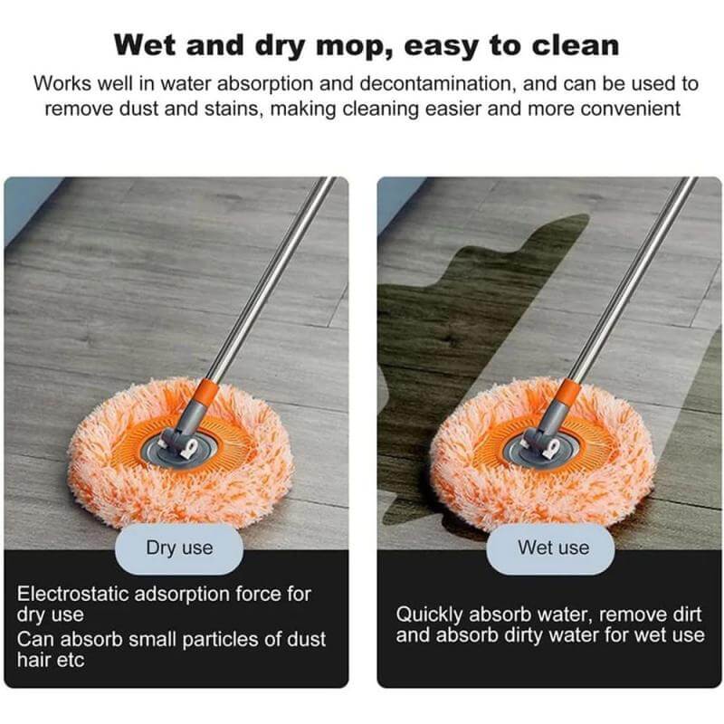 360° Rotatable Microfiber Mop – Multi Surface Cleaning Tool for Floor, Wall & Windows