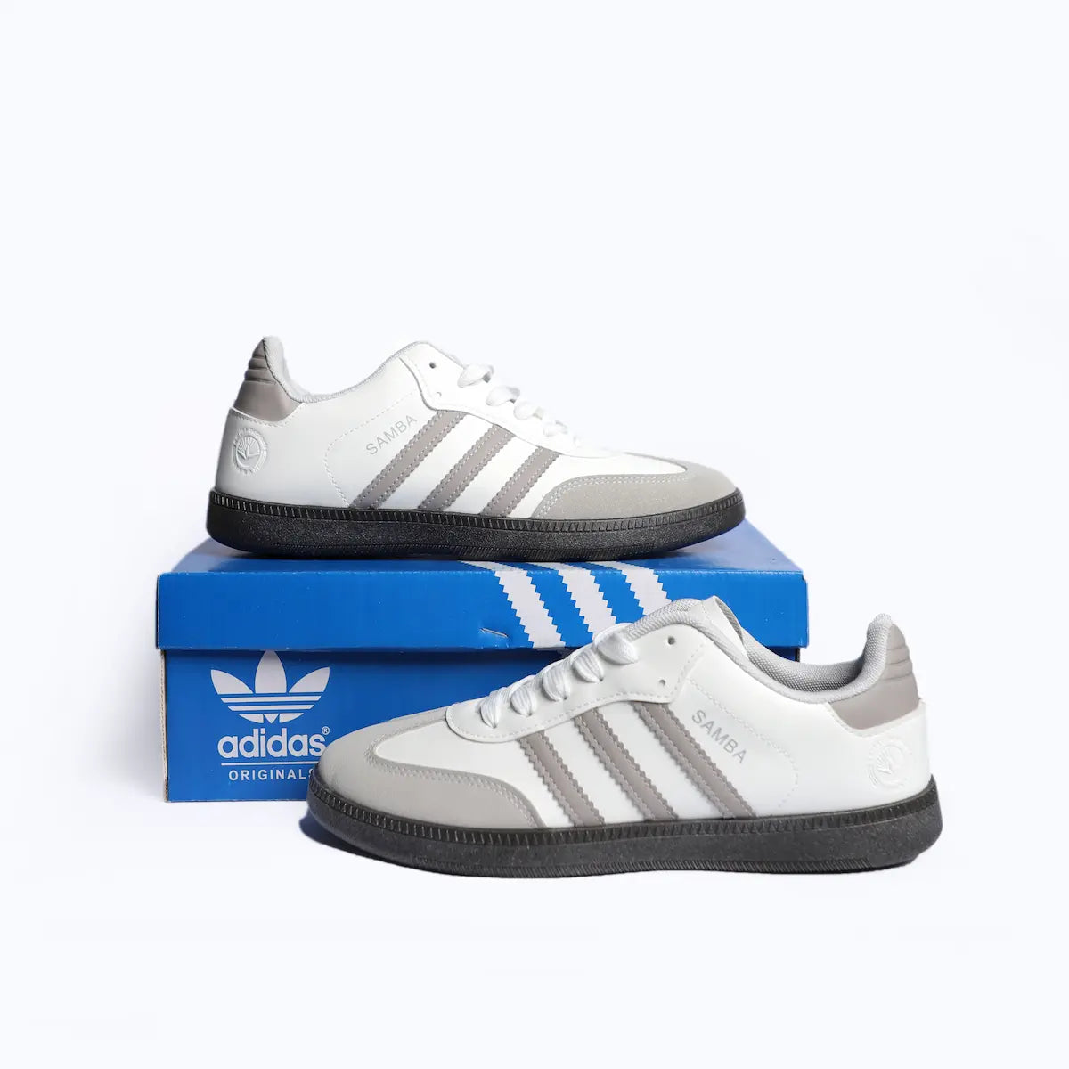 Adidas Samba Grey & White Unisex Sneakers