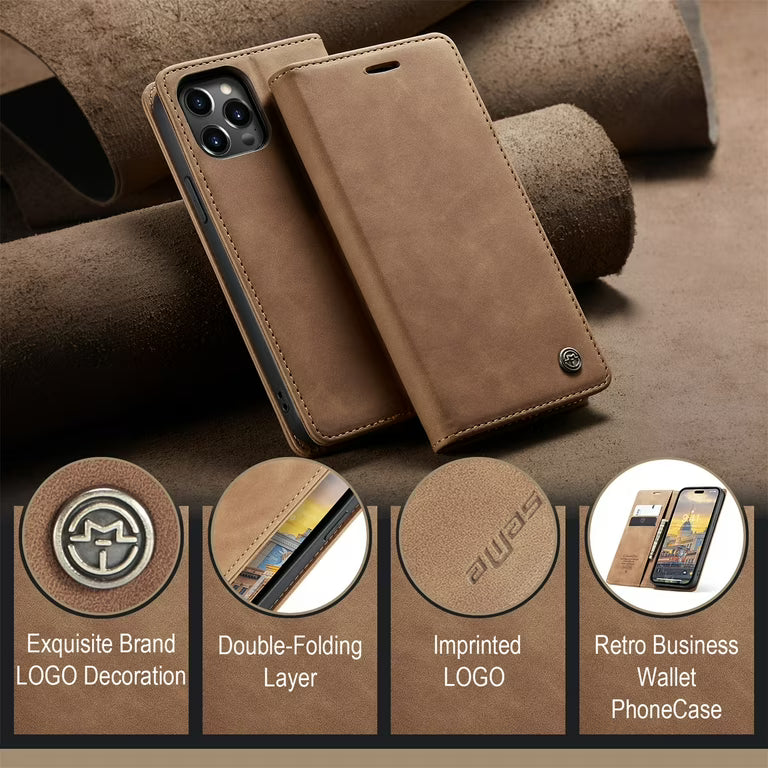 iPhone Premium Flip Book Case – High Quality Leather Wallet Design