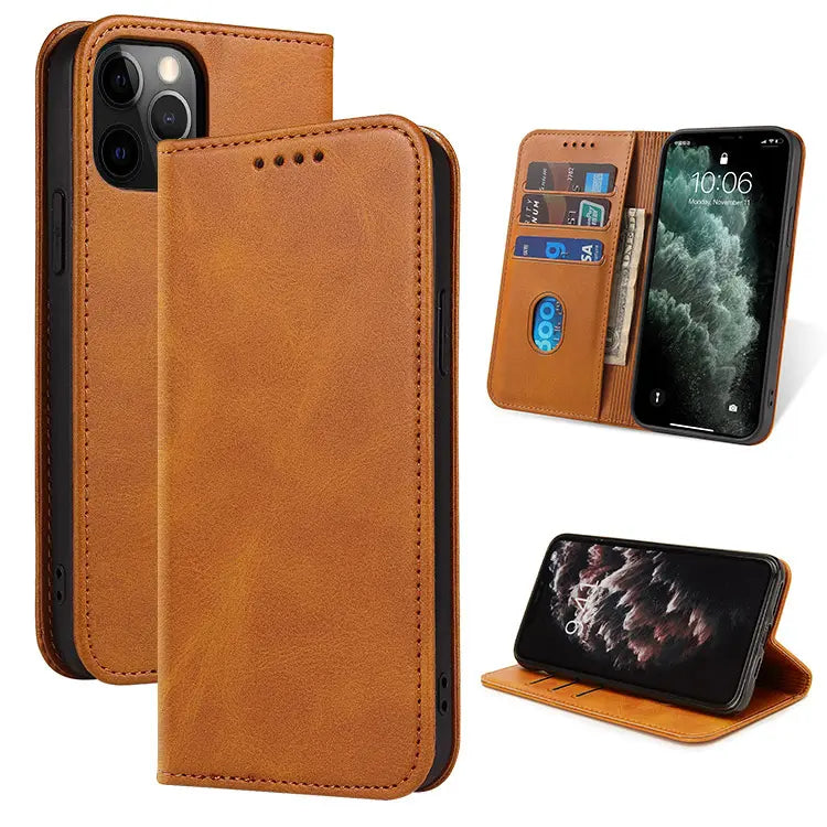 iPhone Premium Flip Book Case – High Quality Leather Wallet Design
