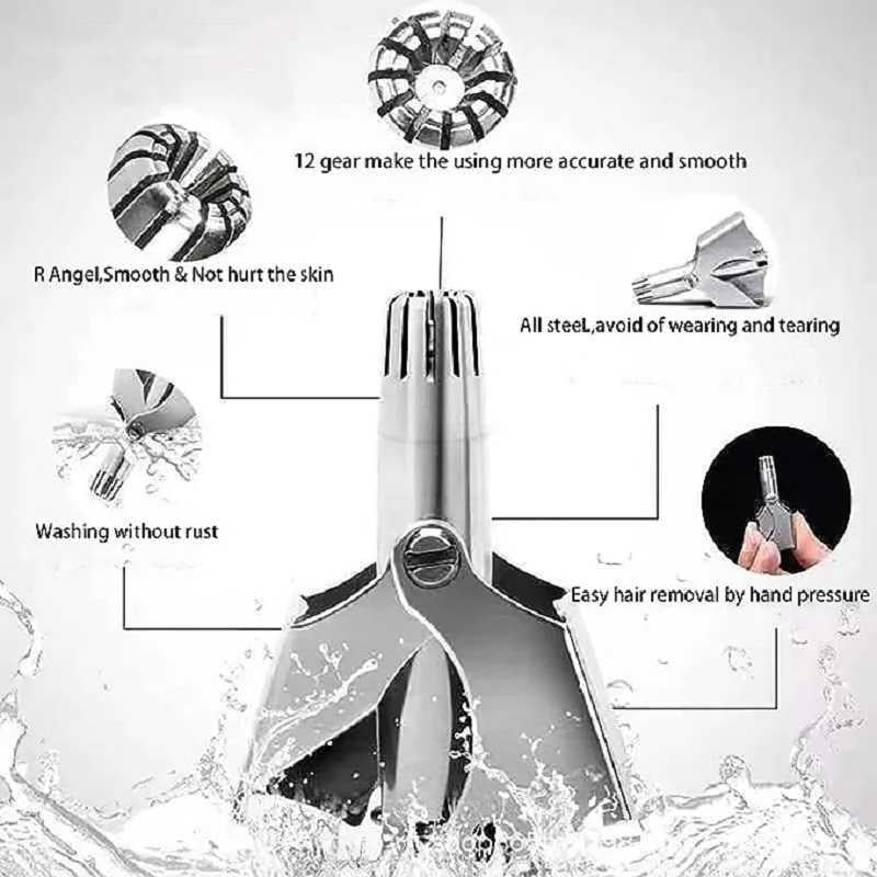 Manual Nose Hair Trimmer – Mini Portable Stainless Steel Nose Hair Cutter for Men