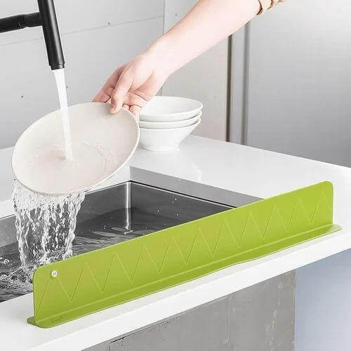 Silicone Kitchen Sink Splash Guard – Anti Water Splash Baffle for Sink Protection