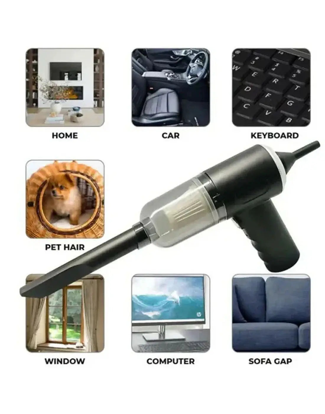 3 in 1 Portable Car Vacuum Cleaner – Wireless Handheld Cleaner for Car & Home